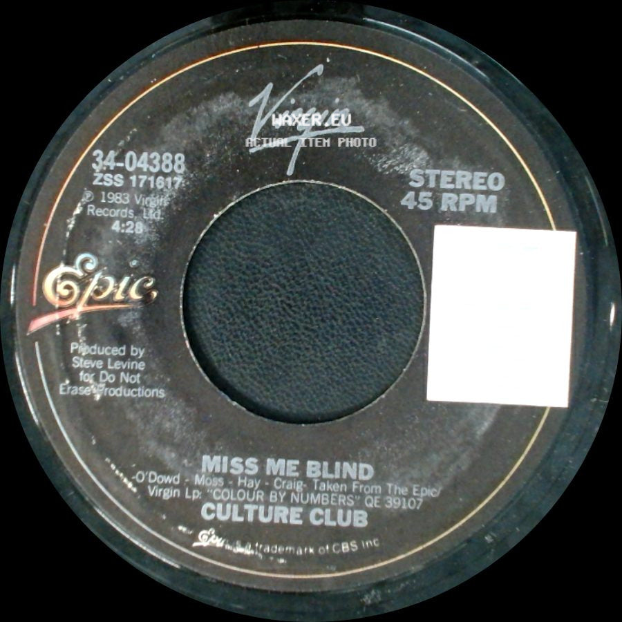 Culture Club - Miss Me Blind / Colour By Numbers side A