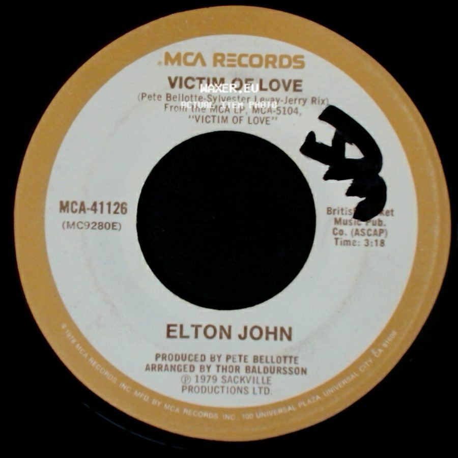 Elton John - Strangers / Victim Of Love side B
