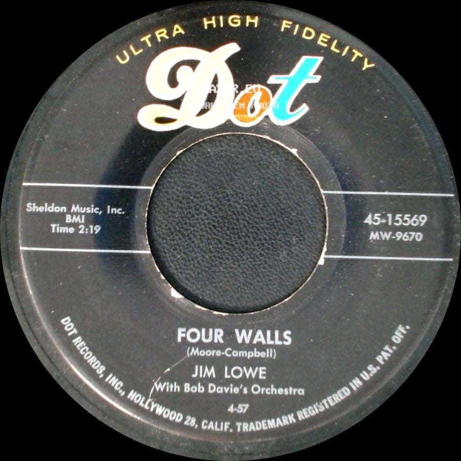 Jim Lowe - Four Walls / Talkin' To The Blues side A