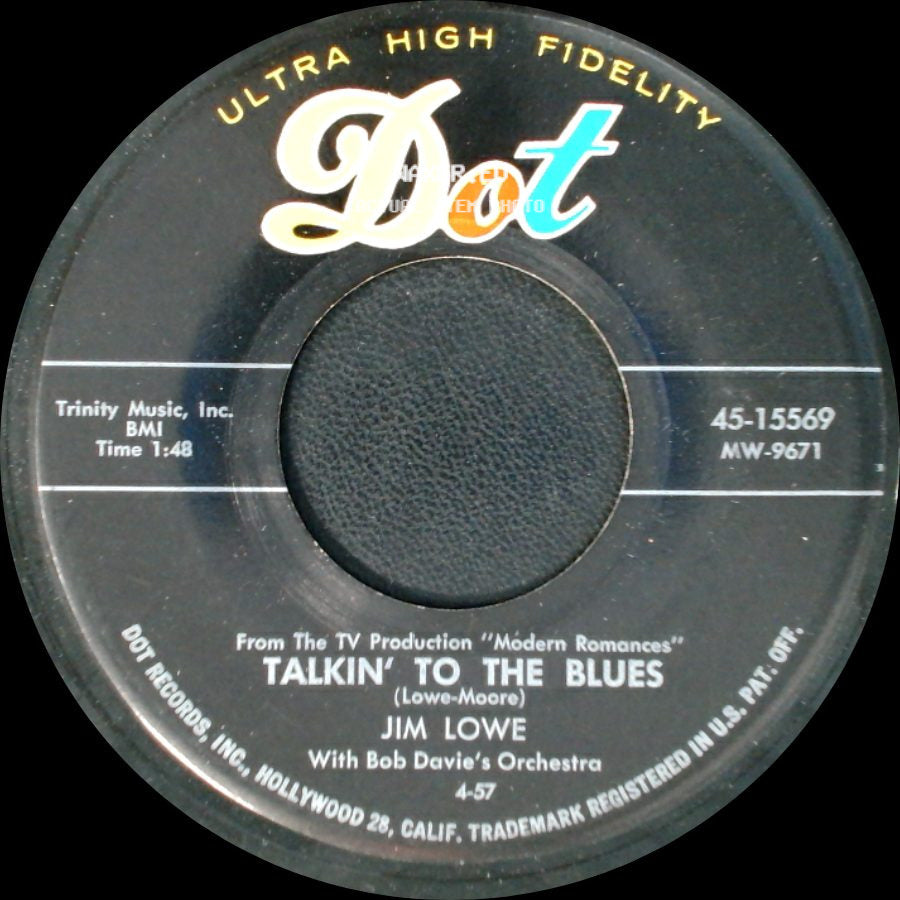 Jim Lowe - Four Walls / Talkin' To The Blues side B