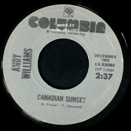 Andy Williams - The Hawaiian Wedding Song (Ke Kali Nei Au) / Canadian Sunset side B
