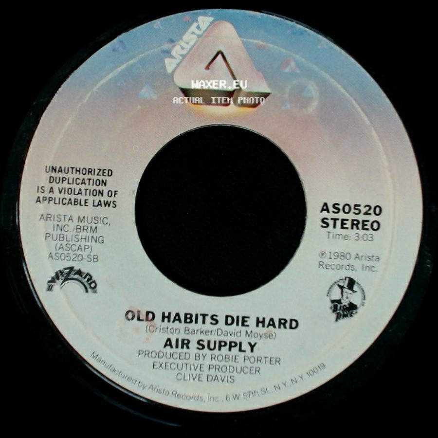Air Supply - Old Habits Die Hard / All Out Of Love side A