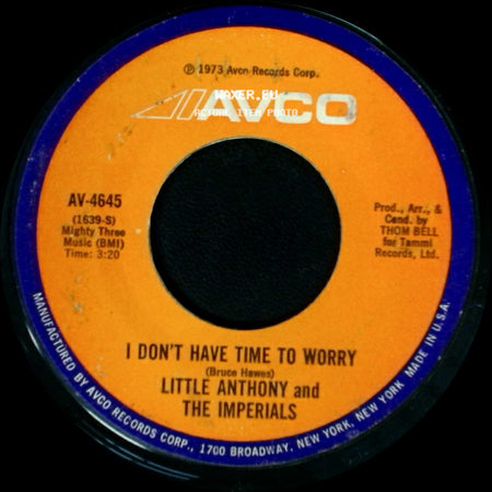Little Anthony And The Imperials - I Don't Have Time To Worry / The Loneliest House On The Block side A