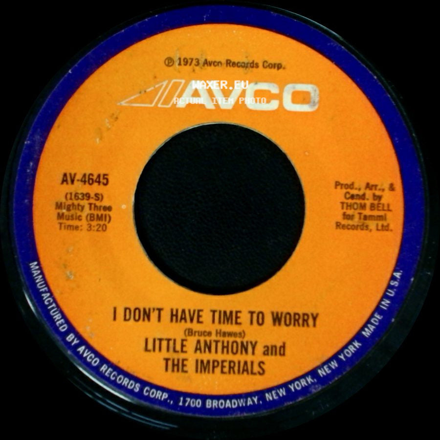 Little Anthony And The Imperials - I Don't Have Time To Worry / The Loneliest House On The Block side A