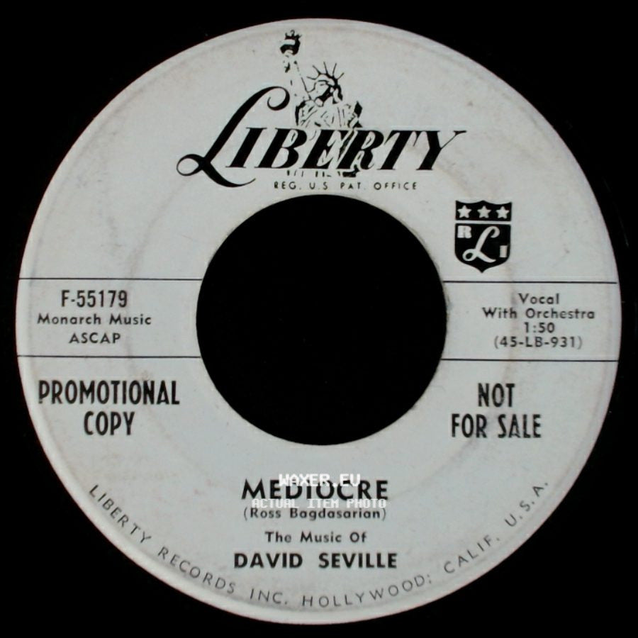 David Seville / David Seville And The Chipmunks - Mediocre / Alvin's Harmonica side A