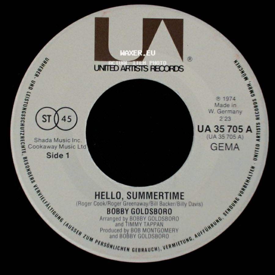 Bobby Goldsboro - Hello, Summertime / And Then There Was Gina side A