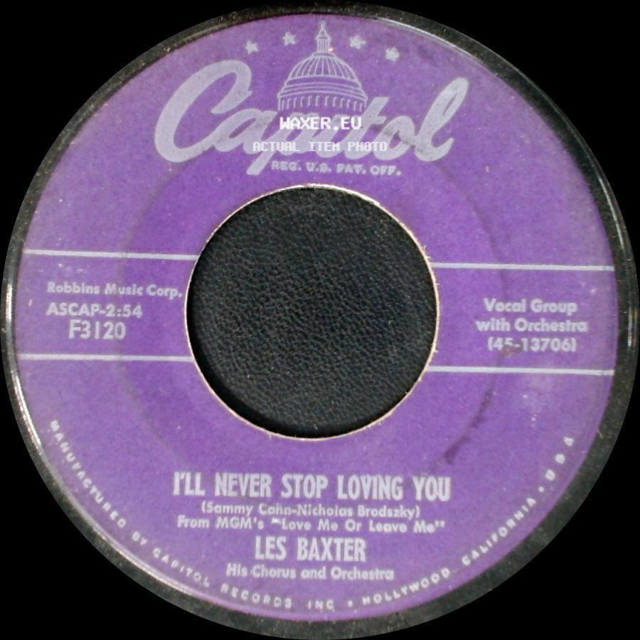 Les Baxter - I'll Never Stop Loving You / Wake The Town And Tell The People side A