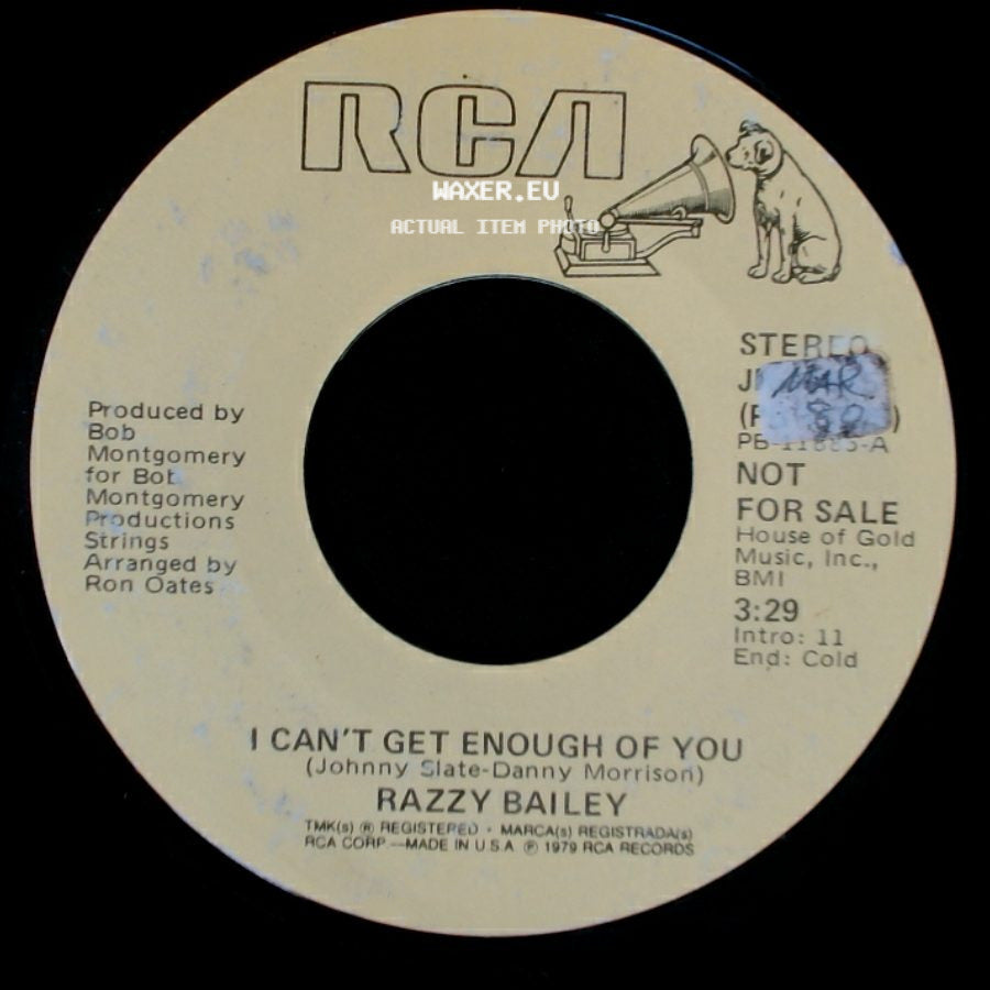 Razzy Bailey - I Can't Get Enough Of You / I Can't Get Enough Of You side B