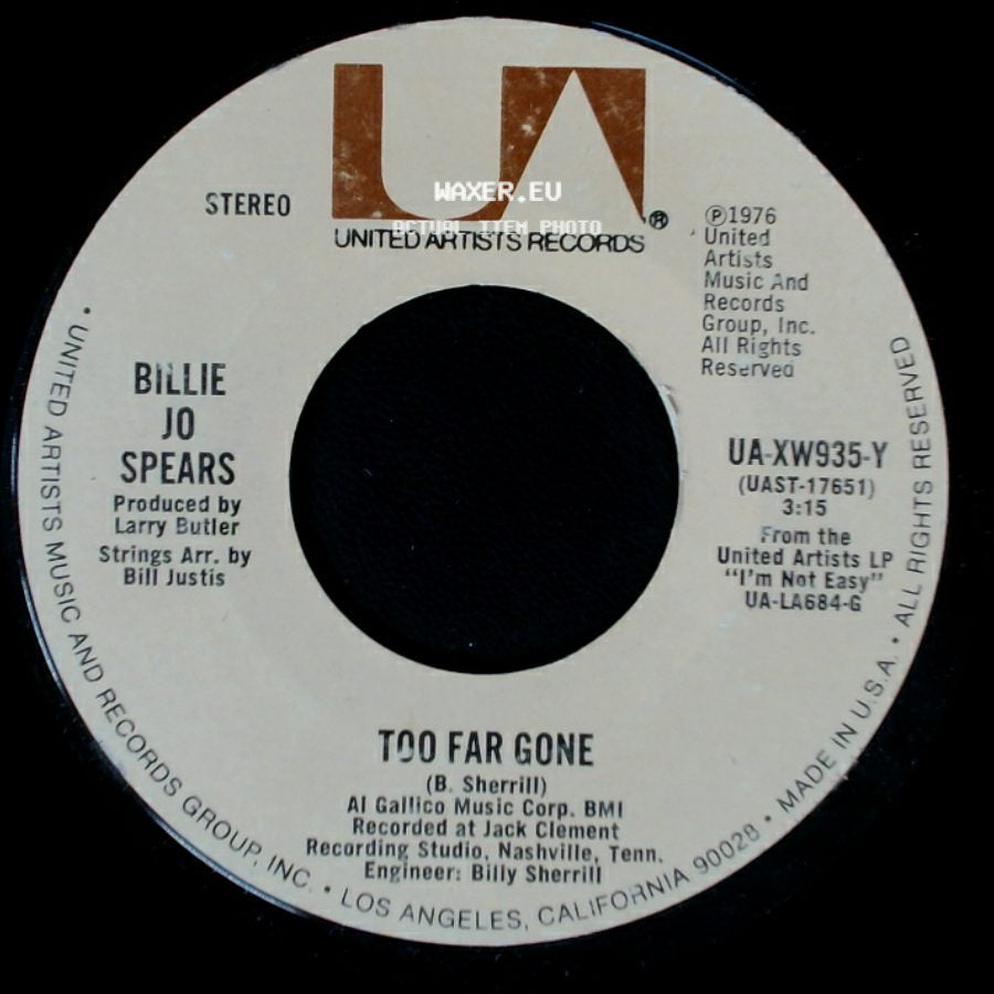 Billie Jo Spears - Too Far Gone / I'm Not Easy side A