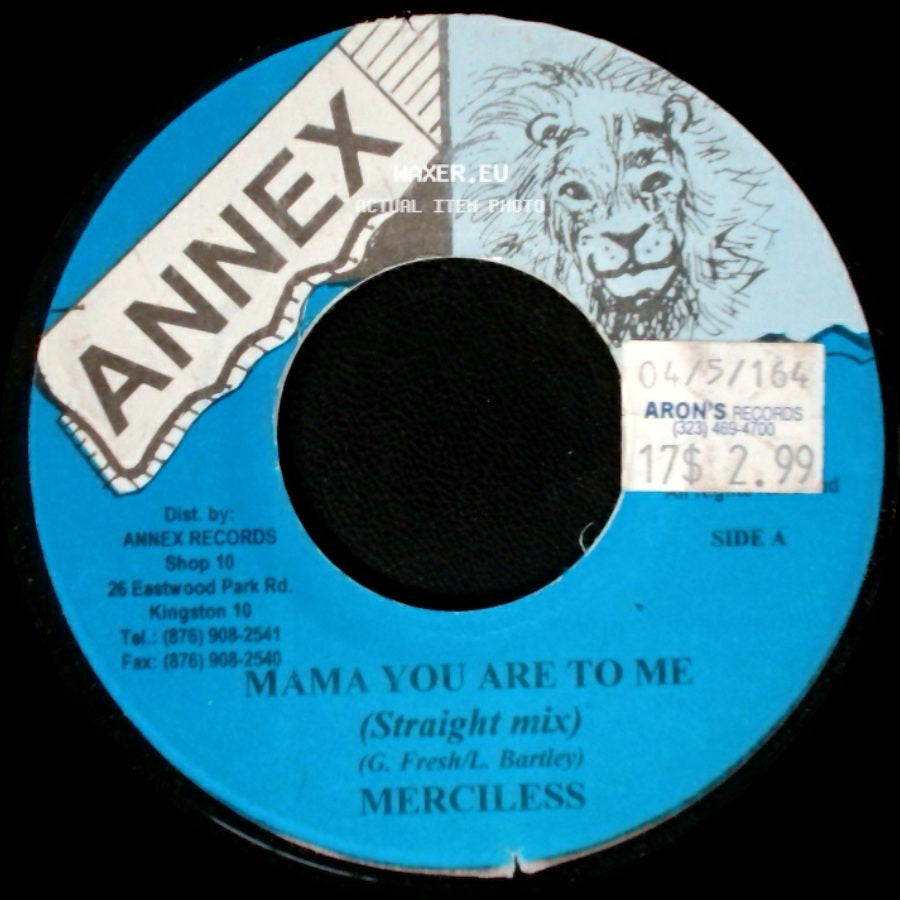 Merciless - Mama You Are To Me (Straight Mix) / Mama You Are To Me (Dub Mix) side A