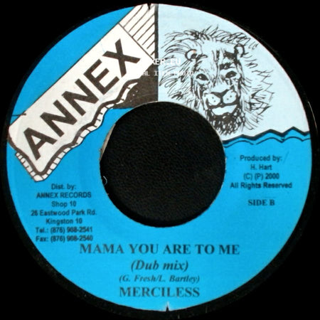 Merciless - Mama You Are To Me (Straight Mix) / Mama You Are To Me (Dub Mix) side B
