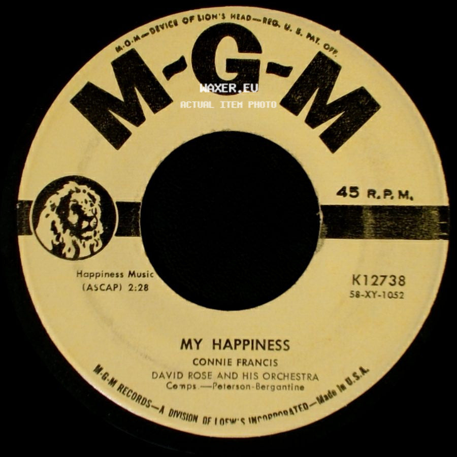 Connie Francis - Never Before / My Happiness side B