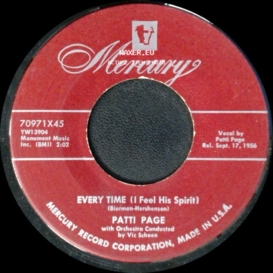 Patti Page - Mama From The Train / Every Time (I Feel His Spirit) side B