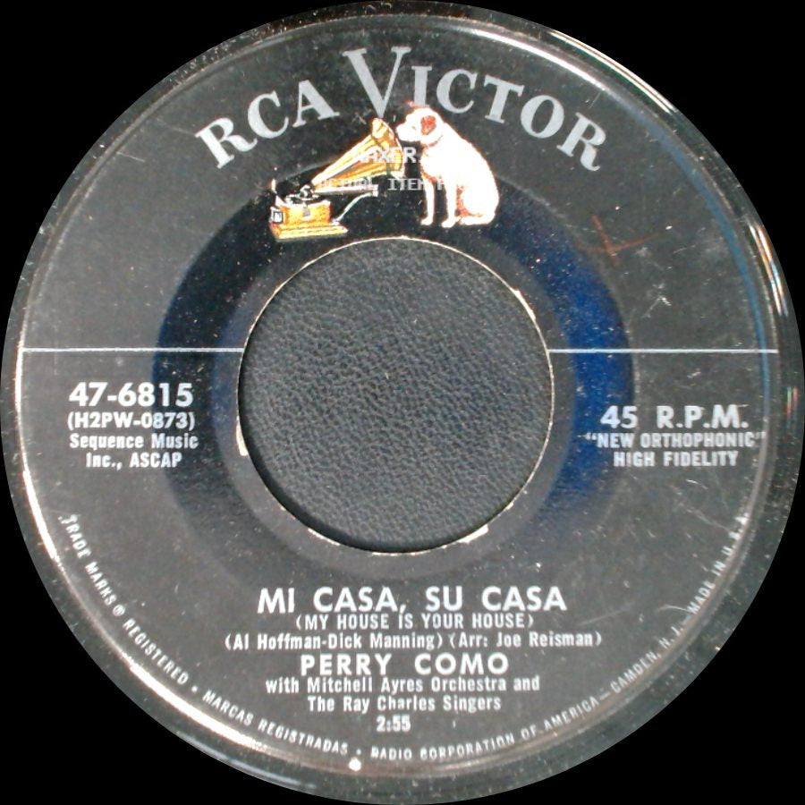 Perry Como - Mi Casa, Su Casa (My House Is Your House) / Round And Round side A