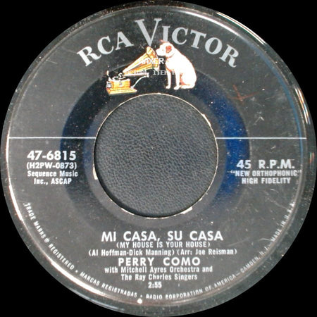 Perry Como - Mi Casa, Su Casa (My House Is Your House) / Round And Round side A