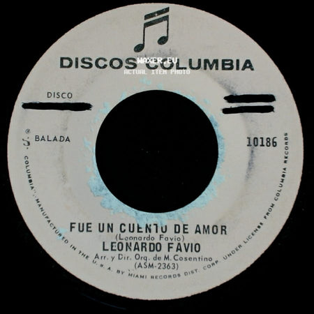 Leonardo Favio - No Sabia Tu Nombre / Fue Un Cuento De Amor side B