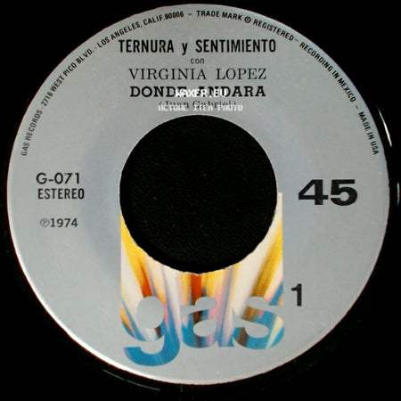 Virginia Lopez / Ternura Y Sentimiento Con Virginia Lopez - Donde Andara / Me Tienes A Tus Pies side A