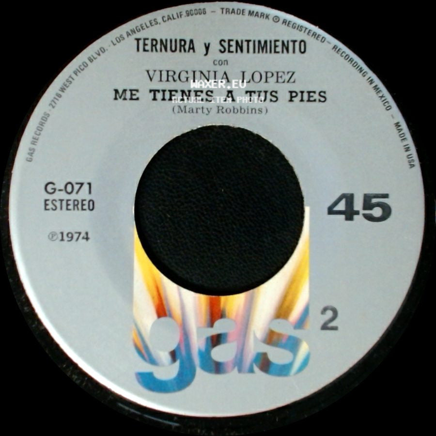 Virginia Lopez / Ternura Y Sentimiento Con Virginia Lopez - Donde Andara / Me Tienes A Tus Pies side B
