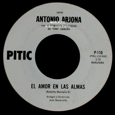 Antonio Arjona Con El Mariachi Zacatecas De Tony Gamiño - Las Redadas / El Amor En Las Almas side B