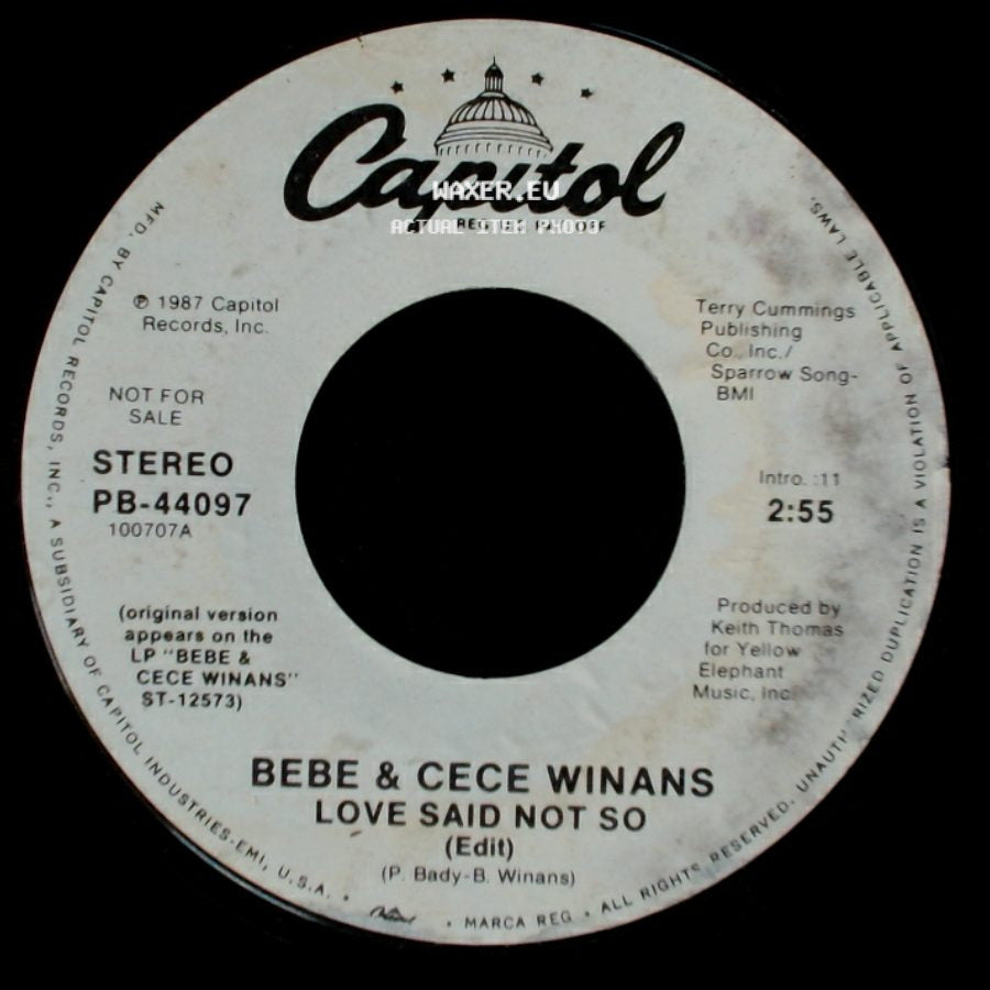 Bebe & Cece Winans - Love Said Not So (Edit) / Love Said Not So (Edit) side A