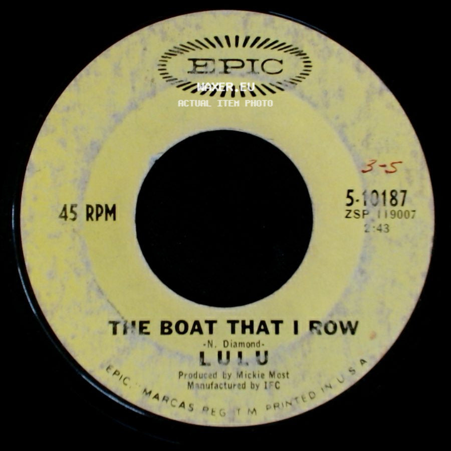Lulu - To Sir With Love / The Boat That I Row side B