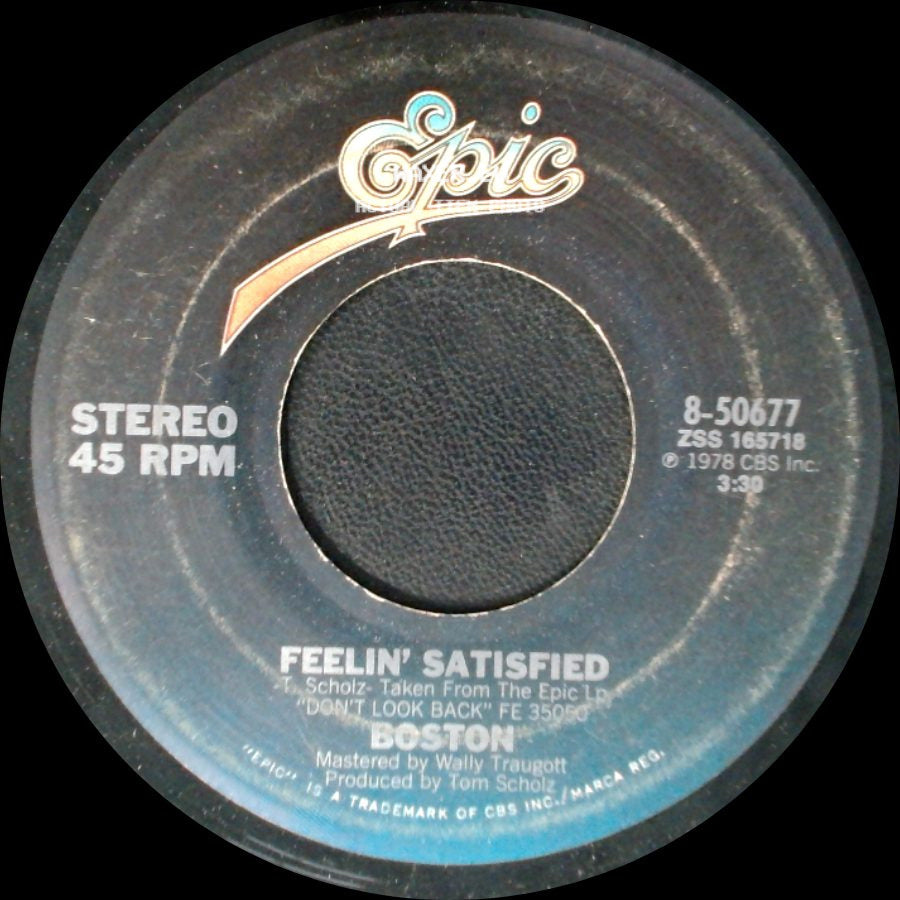Boston - Used To Bad News / Feelin' Satisfied side B