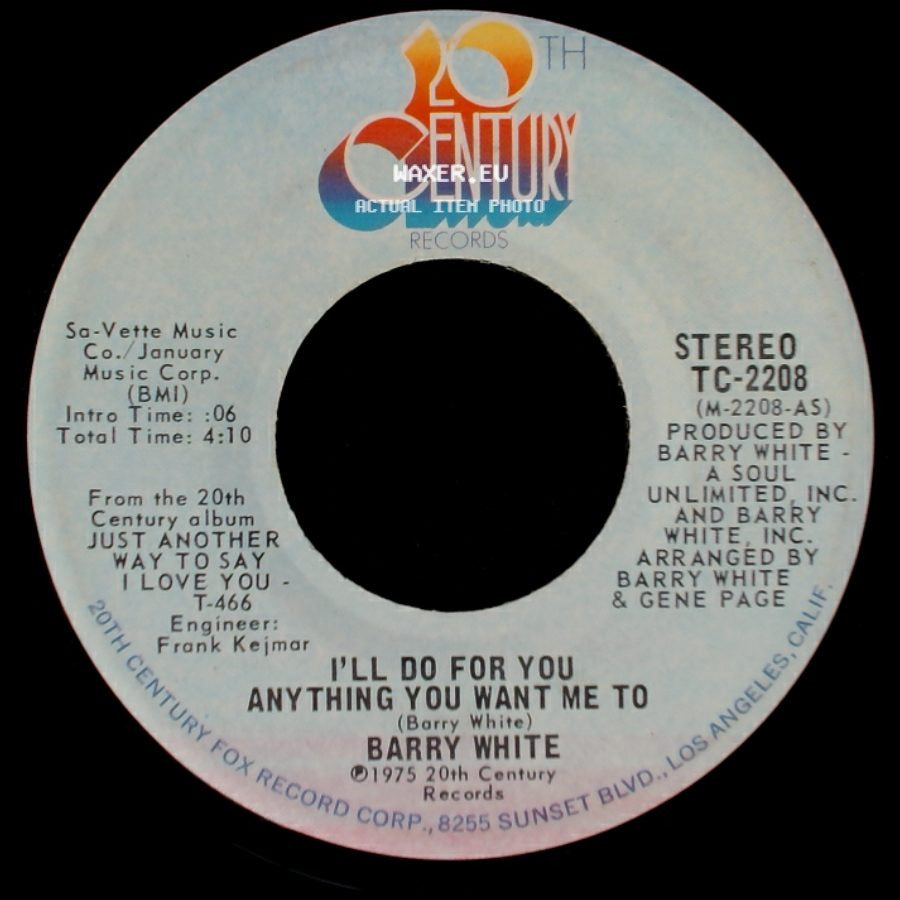 Barry White - I'll Do For You Anything You Want Me To / Anything You Want Me To side A