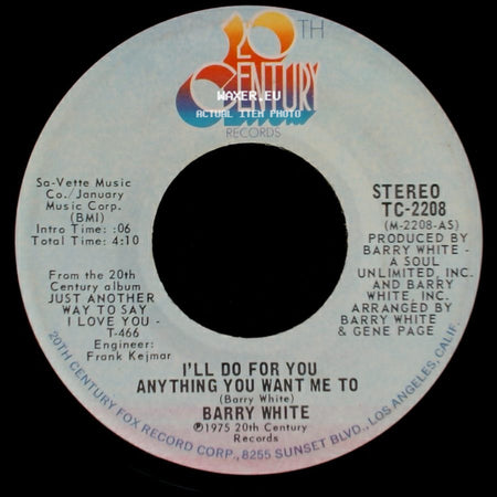 Barry White - I'll Do For You Anything You Want Me To / Anything You Want Me To side A
