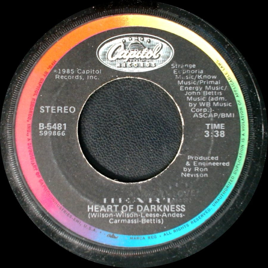 Heart - Heart Of Darkness / What About Love? side A