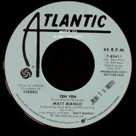 Matt Bianco - Yeh Yeh / Yeh Yeh side B