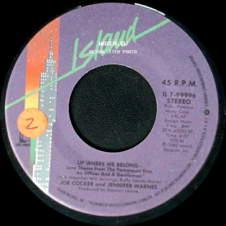 Joe Cocker And Jennifer Warnes / Joe Cocker - Up Where We Belong / Sweet Li'l Woman side A