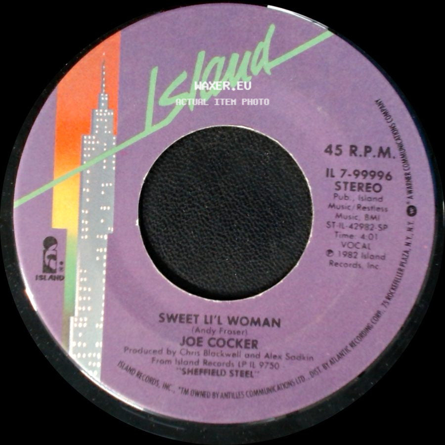 Joe Cocker And Jennifer Warnes / Joe Cocker - Up Where We Belong / Sweet Li'l Woman side B