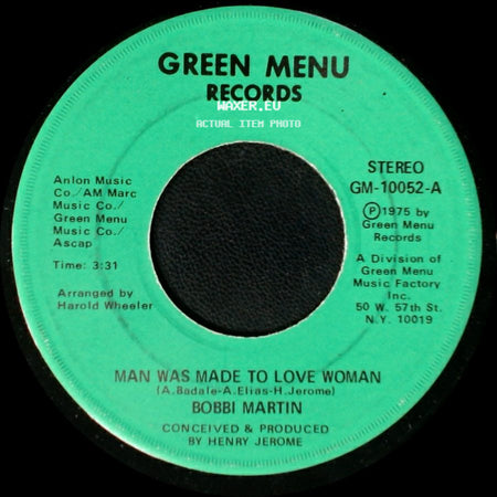 Bobbi Martin - Don't Be Down On Me / Man Was Made To Love Woman side B