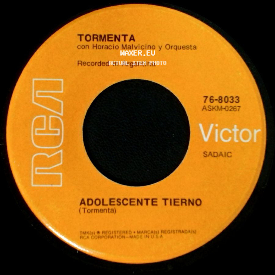 Tormenta Con Horacio Malvicino Y Orquesta - Adolescente Tierno (Tormenta) / Adios, Chico De Mi Barrio side A