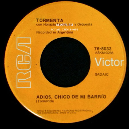 Tormenta Con Horacio Malvicino Y Orquesta - Adolescente Tierno (Tormenta) / Adios, Chico De Mi Barrio side B