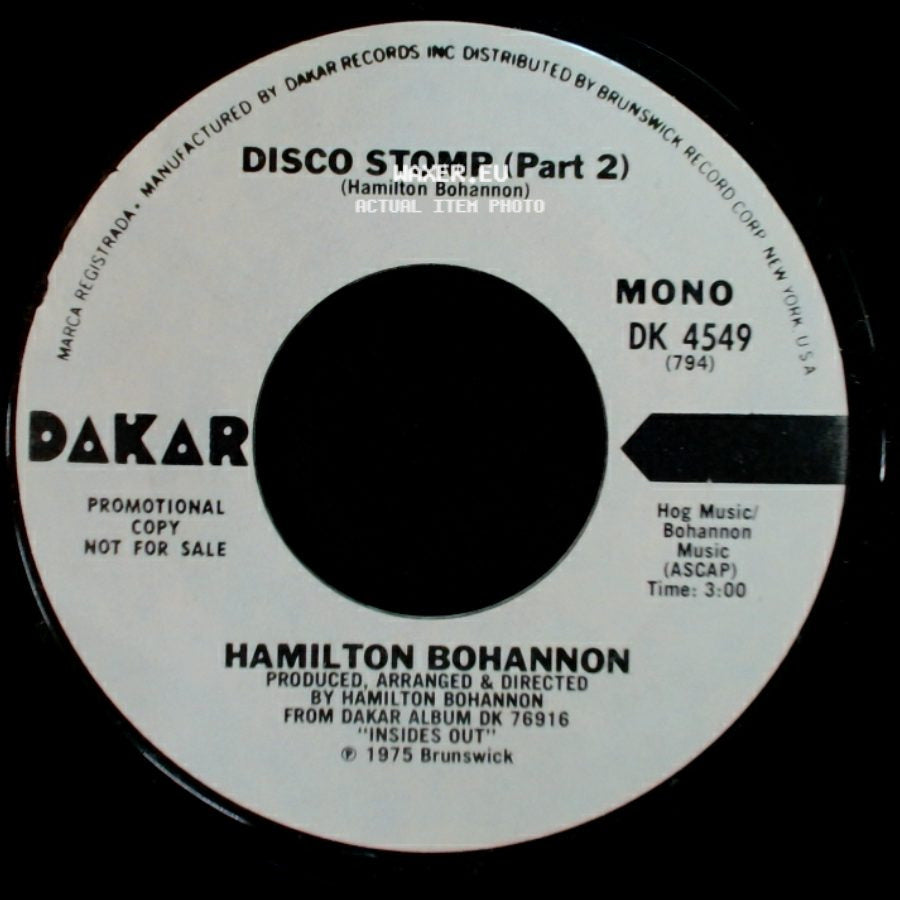 Hamilton Bohannon - Disco Stomp (Part 2) / Disco Stomp (Part 1) side A