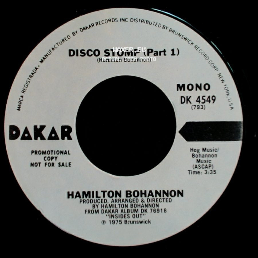 Hamilton Bohannon - Disco Stomp (Part 2) / Disco Stomp (Part 1) side B