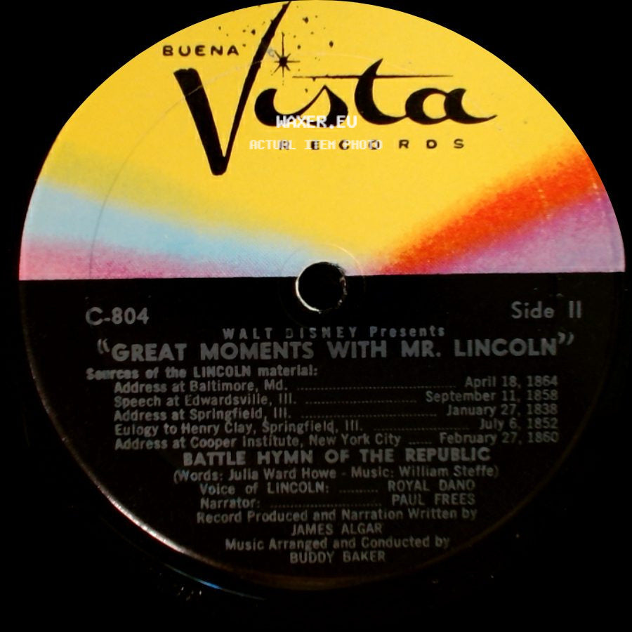 Walt Disney Presents - Great Moments With Mr. Lincoln / Great Moments With Mr. Lincoln side B