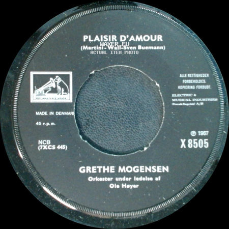 Grethe Mogensen - Plaisir D'amour / Man Ka' Ikke Lægge Moms På Kærlighed side A