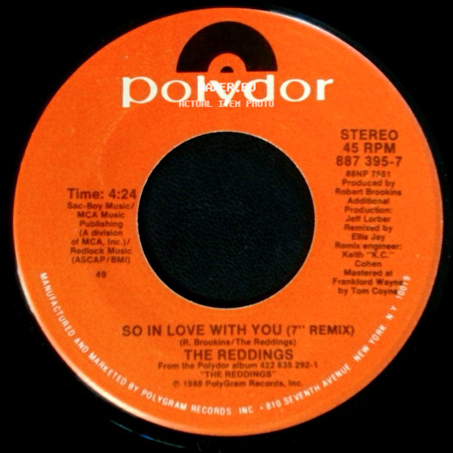 The Reddings - So In Love With You (7" Remix) / So In Love With You (Instrumental) side A