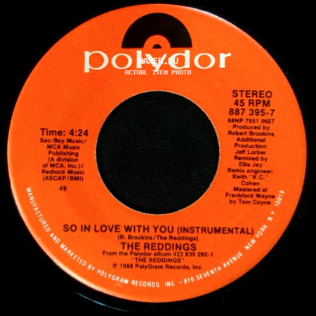 The Reddings - So In Love With You (7" Remix) / So In Love With You (Instrumental) side B