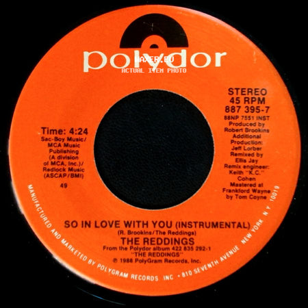 The Reddings - So In Love With You (7" Remix) / So In Love With You (Instrumental) side B