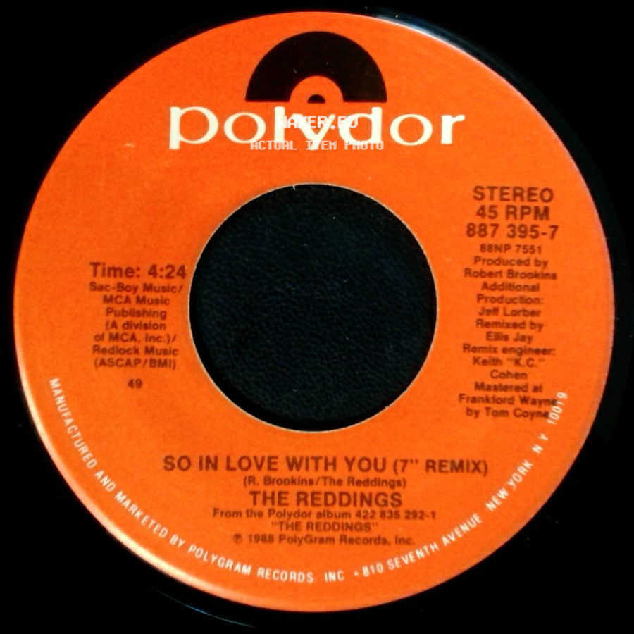 The Reddings - So In Love With You (7'' Remix) / So In Love With You (Instrumental) side A