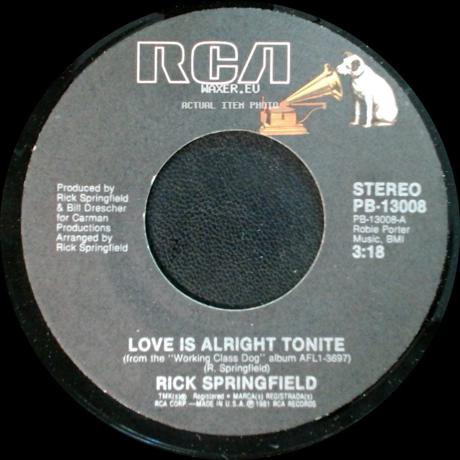Rick Springfield - Love Is Alright Tonite / Everybody's Girl side A