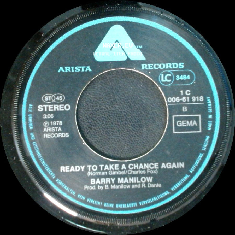 Barry Manilow - Mandy / Ready To Take A Chance Again side B