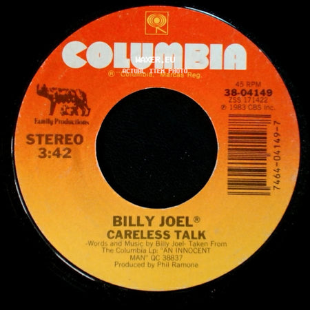Billy Joel - Uptown Girl / Careless Talk side B
