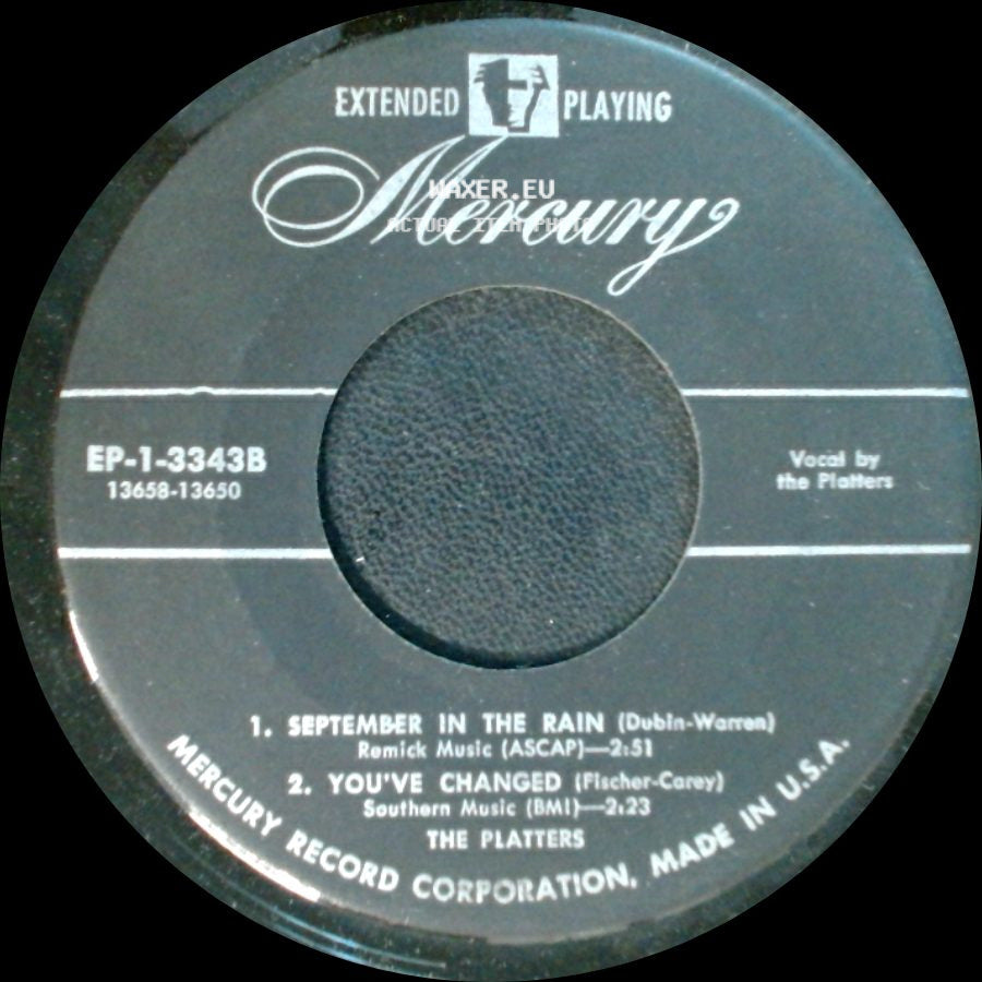 The Platters - September In The Rain / You've Changed / Heart Of Stone / I'd Climb The Highest Mountain side A
