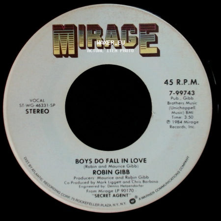Robin Gibb - Diamonds / Boys Do Fall In Love side B
