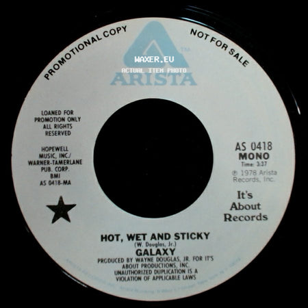 Galaxy - Hot, Wet And Sticky / Hot, Wet And Sticky side A