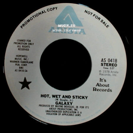Galaxy - Hot, Wet And Sticky / Hot, Wet And Sticky side B